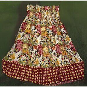 Speed Control New York Size Large Dress Floral Strapless Romantic Ruffle Lined